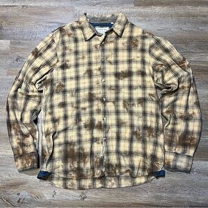 Y2K GUESS Men’s Beige Plaid Button-Up Shirt